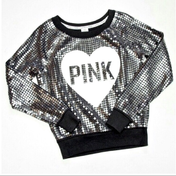 VS PINK fashion show sequin bling crew sweater - Picture 5 of 6
